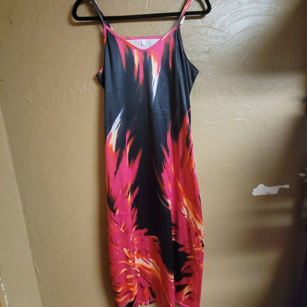 Size Large Maxi Evening Summer Dress Pinks, Blacks #139